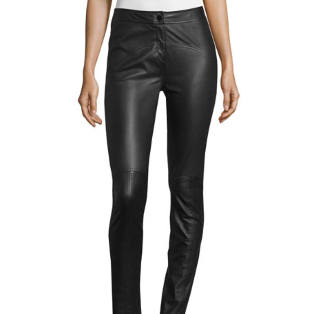 DVF - Diane Von Furstenberg-Leather Pants, Size 10